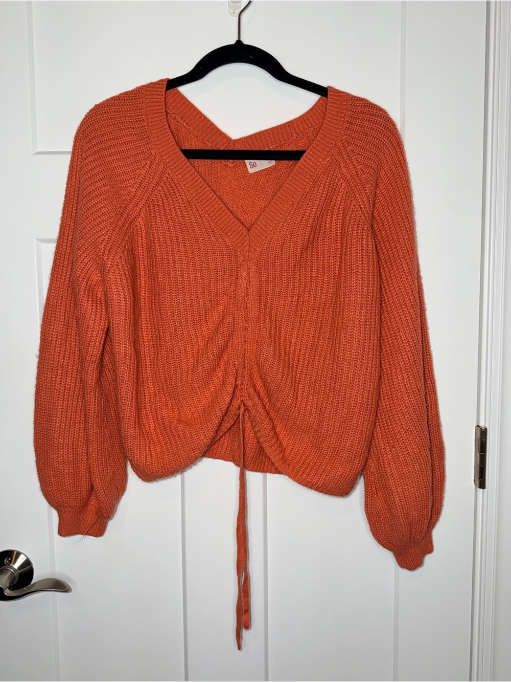 SO Coral Drawstring Sweater